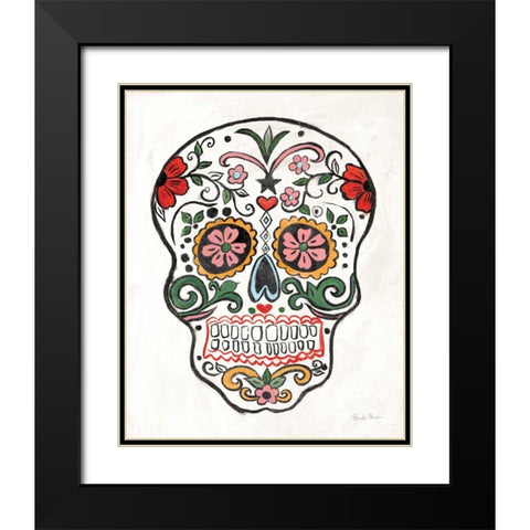 Homage to Frida V Black Modern Wood Framed Art Print with Double Matting by Zaman, Farida