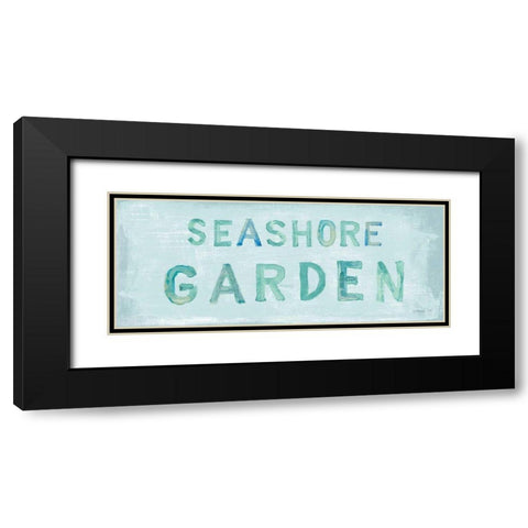 Seashore Garden Sign Black Modern Wood Framed Art Print with Double Matting by Nai, Danhui