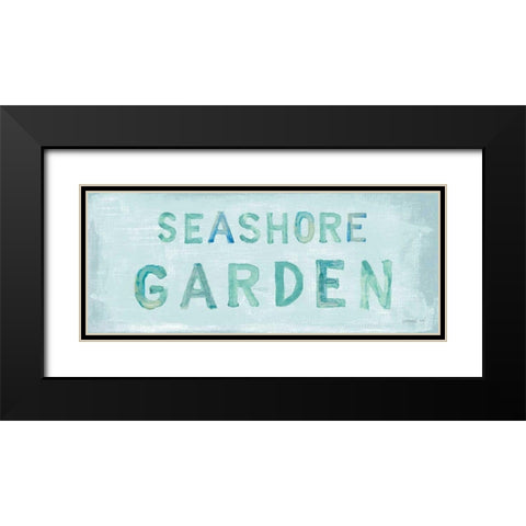 Seashore Garden Sign Black Modern Wood Framed Art Print with Double Matting by Nai, Danhui