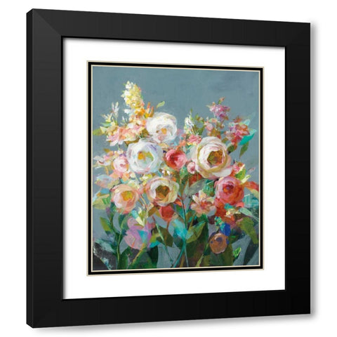 Joy of the Garden I Black Modern Wood Framed Art Print with Double Matting by Nai, Danhui