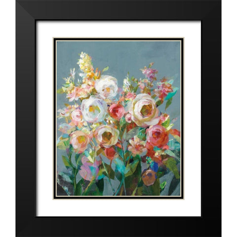 Joy of the Garden I Black Modern Wood Framed Art Print with Double Matting by Nai, Danhui