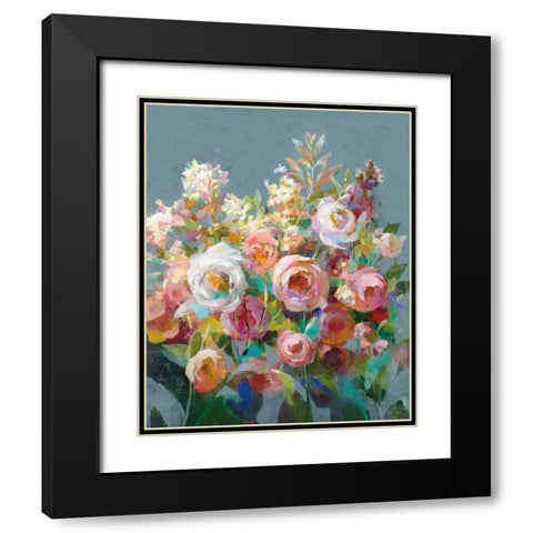 Joy of the Garden II Black Modern Wood Framed Art Print with Double Matting by Nai, Danhui