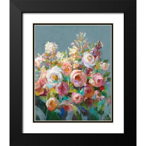 Joy of the Garden II Black Modern Wood Framed Art Print with Double Matting by Nai, Danhui