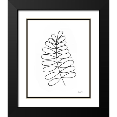 Doodle Palm III Black Modern Wood Framed Art Print with Double Matting by Zaman, Farida