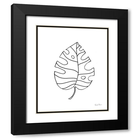 Doodle Palm lV Black Modern Wood Framed Art Print with Double Matting by Zaman, Farida
