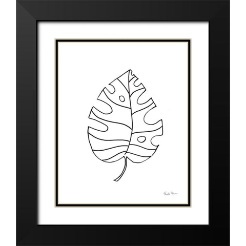 Doodle Palm lV Black Modern Wood Framed Art Print with Double Matting by Zaman, Farida