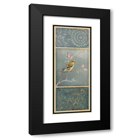 Female Goldfinch - Wag Black Modern Wood Framed Art Print with Double Matting by Nai, Danhui