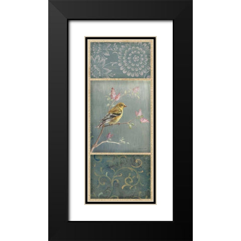 Female Goldfinch - Wag Black Modern Wood Framed Art Print with Double Matting by Nai, Danhui