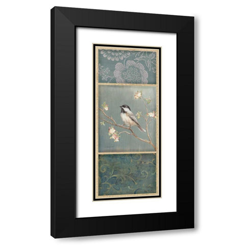 Black Capped Chickadee - Wag Black Modern Wood Framed Art Print with Double Matting by Nai, Danhui