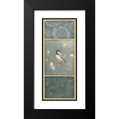 Black Capped Chickadee - Wag Black Modern Wood Framed Art Print with Double Matting by Nai, Danhui