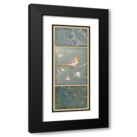 Northern Oriole - Wag Black Modern Wood Framed Art Print with Double Matting by Nai, Danhui