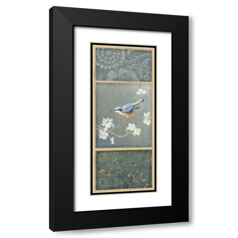 Nuthatch - Wag Black Modern Wood Framed Art Print with Double Matting by Nai, Danhui