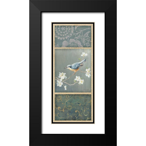 Nuthatch - Wag Black Modern Wood Framed Art Print with Double Matting by Nai, Danhui