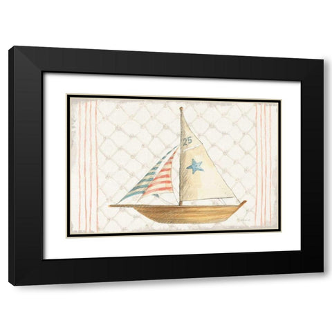 Floursack Nautical XII Black Modern Wood Framed Art Print with Double Matting by Nai, Danhui