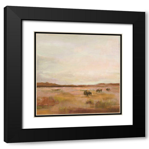 Buffalo Under Big Sky Warm Black Modern Wood Framed Art Print with Double Matting by Hageman, Marilyn