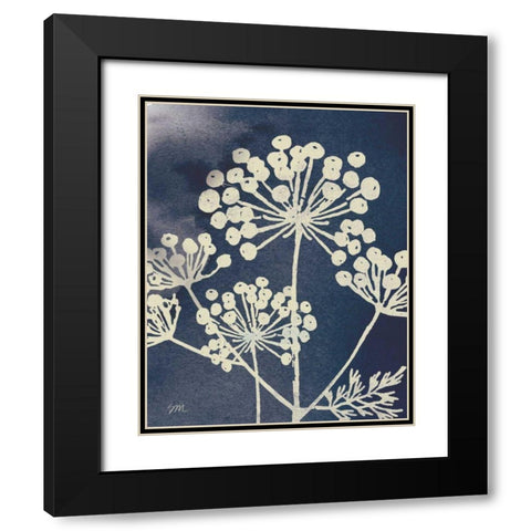 Dark Blue Sky Garden I Black Modern Wood Framed Art Print with Double Matting by Studio Mousseau