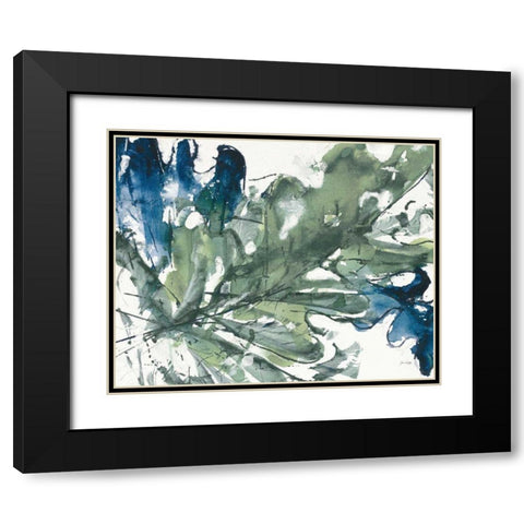 Sage Green and Blue Black Modern Wood Framed Art Print with Double Matting by Griggs, Jan