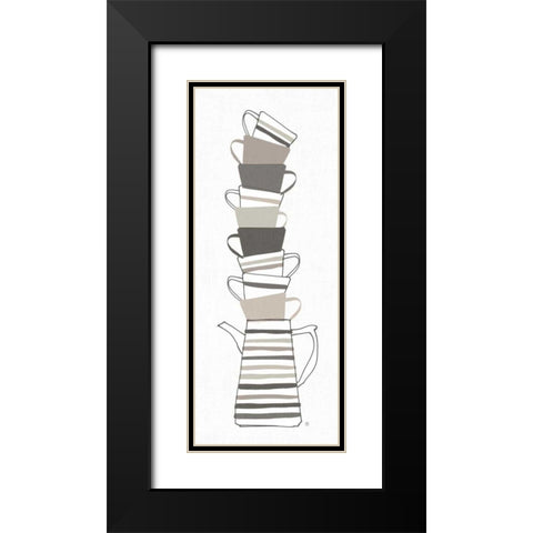Stack of Cups II Neutral Black Modern Wood Framed Art Print with Double Matting by Tillmon, Avery