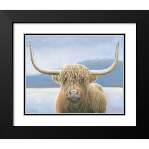 Highland Cow v2 Black Modern Wood Framed Art Print with Double Matting by Wiens, James
