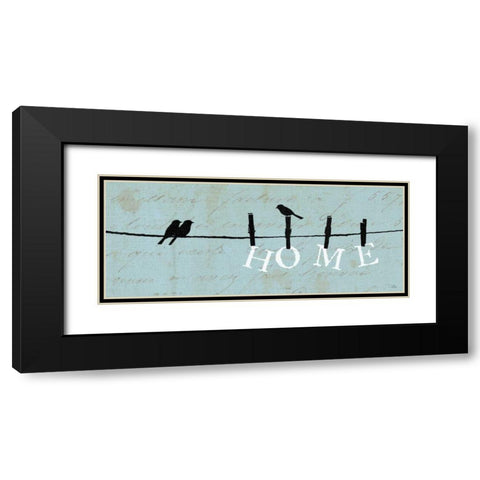 Birds on a Wire - Home Black Modern Wood Framed Art Print with Double Matting by Pela