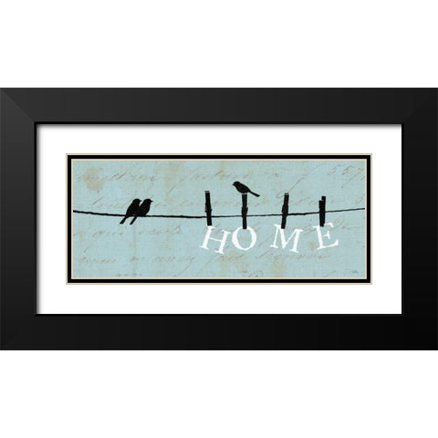 Birds on a Wire - Home Black Modern Wood Framed Art Print with Double Matting by Pela