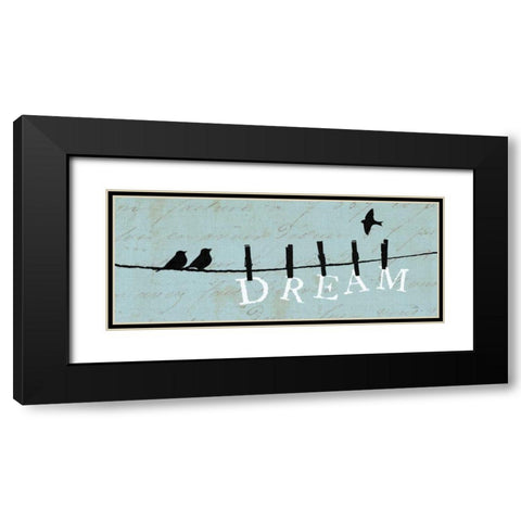 Birds on a Wire - Dream Black Modern Wood Framed Art Print with Double Matting by Pela