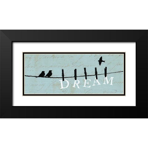 Birds on a Wire - Dream Black Modern Wood Framed Art Print with Double Matting by Pela