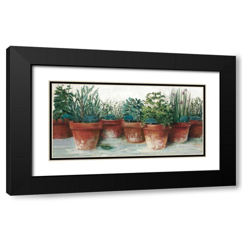 Pots of Herbs II White Black Modern Wood Framed Art Print with Double Matting by Rowan, Carol