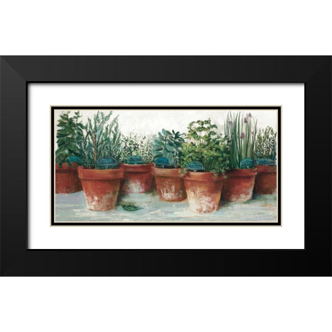 Pots of Herbs II White Black Modern Wood Framed Art Print with Double Matting by Rowan, Carol