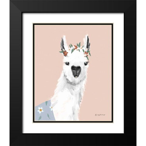 Delightful Alpacas I Black Modern Wood Framed Art Print with Double Matting by Thorns, Becky