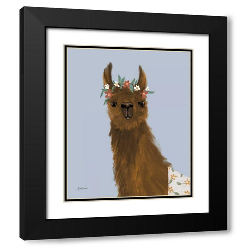 Delightful Alpacas II Black Modern Wood Framed Art Print with Double Matting by Thorns, Becky