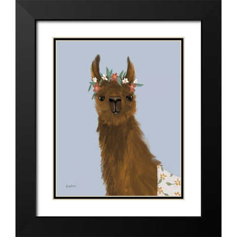 Delightful Alpacas II Black Modern Wood Framed Art Print with Double Matting by Thorns, Becky