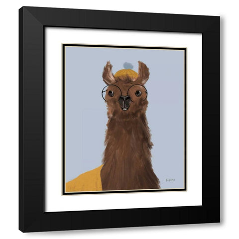 Delightful Alpacas III Black Modern Wood Framed Art Print with Double Matting by Thorns, Becky