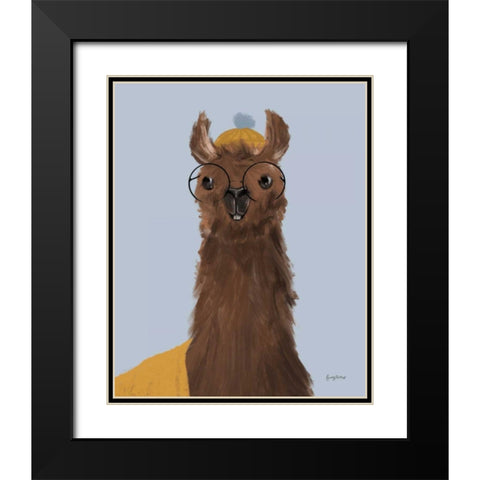 Delightful Alpacas III Black Modern Wood Framed Art Print with Double Matting by Thorns, Becky