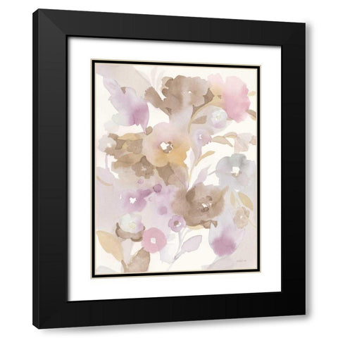 Neutral Garden I Black Modern Wood Framed Art Print with Double Matting by Nai, Danhui