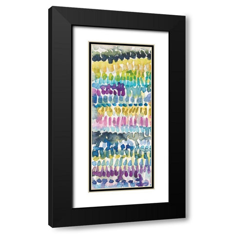 Colorful Paterns IV Panel I Black Modern Wood Framed Art Print with Double Matting by Warrick, Cheryl