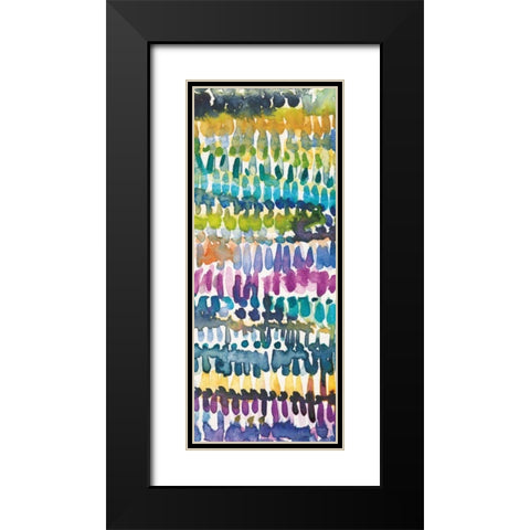 Colorful Paterns IV Panel II Black Modern Wood Framed Art Print with Double Matting by Warrick, Cheryl