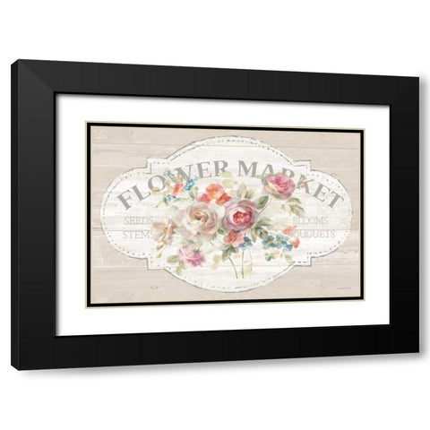 Cottage Garden I on wood Black Modern Wood Framed Art Print with Double Matting by Nai, Danhui