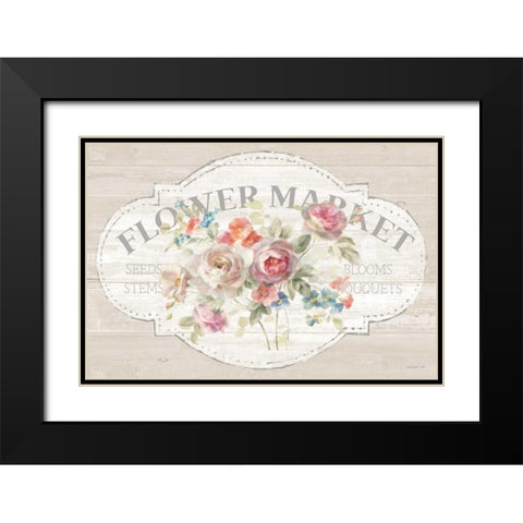 Cottage Garden I on wood Black Modern Wood Framed Art Print with Double Matting by Nai, Danhui