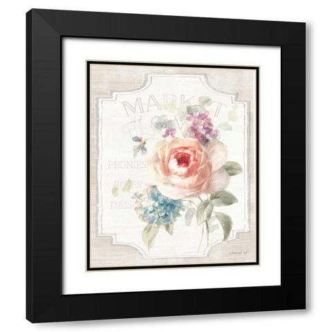 Cottage Garden III on wood Black Modern Wood Framed Art Print with Double Matting by Nai, Danhui