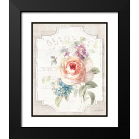 Cottage Garden III on wood Black Modern Wood Framed Art Print with Double Matting by Nai, Danhui