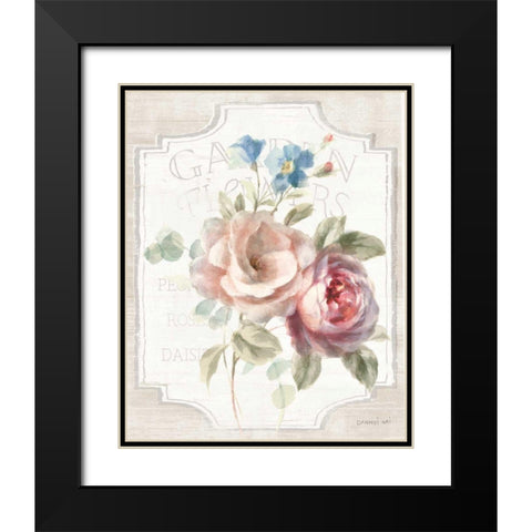 Cottage Garden IV on wood Black Modern Wood Framed Art Print with Double Matting by Nai, Danhui