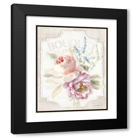 Cottage Garden V on wood Black Modern Wood Framed Art Print with Double Matting by Nai, Danhui