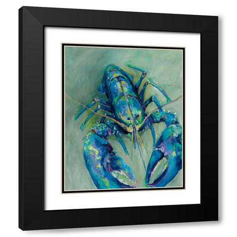 Blue Black Modern Wood Framed Art Print with Double Matting by Vertentes, Jeanette