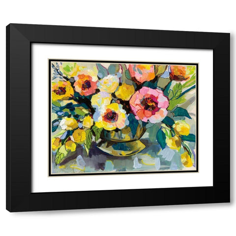 Cottage Bouquet Black Modern Wood Framed Art Print with Double Matting by Vertentes, Jeanette