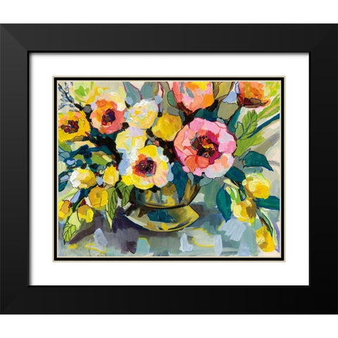 Cottage Bouquet Black Modern Wood Framed Art Print with Double Matting by Vertentes, Jeanette