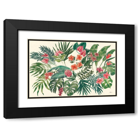 Jungle Vibes VI Leaves Black Modern Wood Framed Art Print with Double Matting by Penner, Janelle