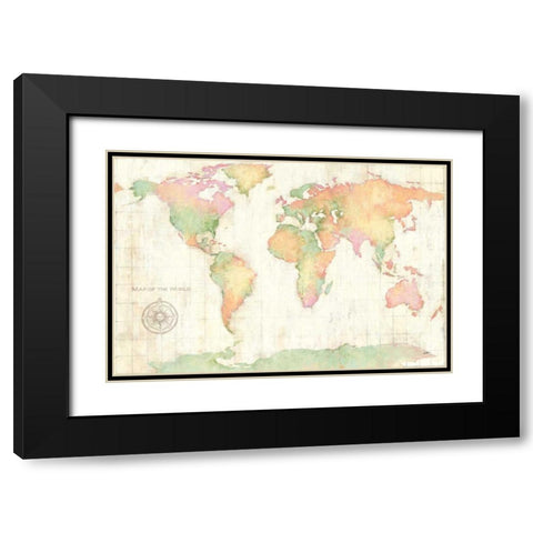 Bright World Black Modern Wood Framed Art Print with Double Matting by Purinton, Julia