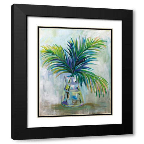 Palm Leaves I Black Modern Wood Framed Art Print with Double Matting by Vertentes, Jeanette