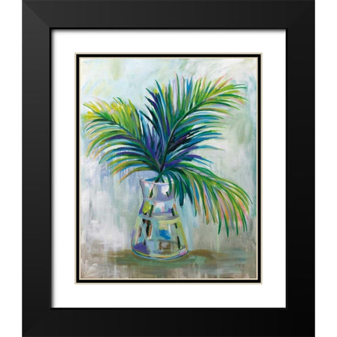 Palm Leaves I Black Modern Wood Framed Art Print with Double Matting by Vertentes, Jeanette